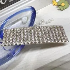 特価☆✴︎ヘアピンコーナー488Aキラキラストーン白調長方形ヘアピン合金クリップ大