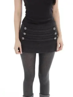 shein ミニスカート　グレー　ワンホン　ローライズ　ナポレオン