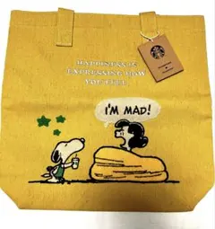 スターバックス ✖スヌーピー トートバッグ イエロー PEANUTS Lucy