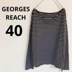 GEORGES REACH長袖シャツ【40】　ボーダー　日本製　シンプル　お仕事のサムネイル