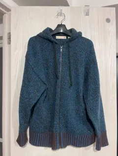 Uniqlo MARNI フード付きパーカー 青茶ミックスのサムネイル