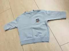 【美品】UNIQLO ミッキーマウス刺繍トレーナー ライトブルー 80