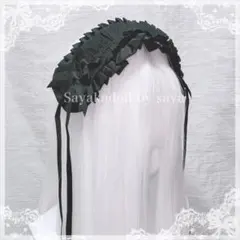 ♡ Princess フリルレース ダブルリボンヘッドドレス black ♡