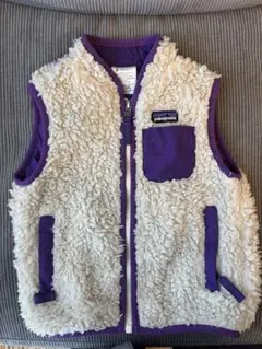 patagonia フリースベストジャケット 白/紫