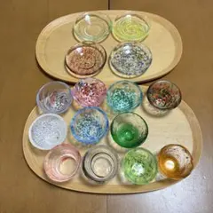 津軽びいどろ　小皿・盃セット