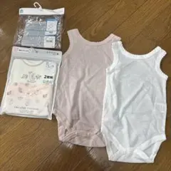 新品♡70㎝バースデイと西松屋ノースリーブシャツ肌着4枚組、一体型ロンパース⭐︎
