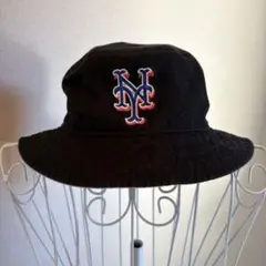 New Era NYロゴ バケットハット M/L ブラック