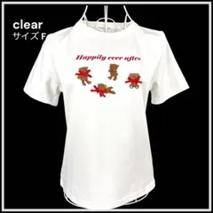 clear テディベア立体リボンTシャツ F 白のサムネイル