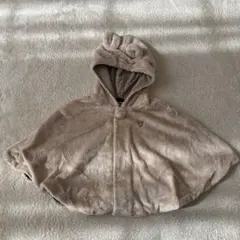 MIKI HOUSE フード付きベージュポンチョ