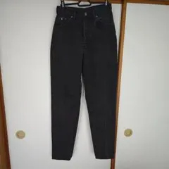 70s 90s USA製Lee ハイウエストテーパード ブラックデニムパンツ