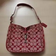 希少 Coach コーチ アクセサリーポーチ レッド 赤 シグネチャー 6094