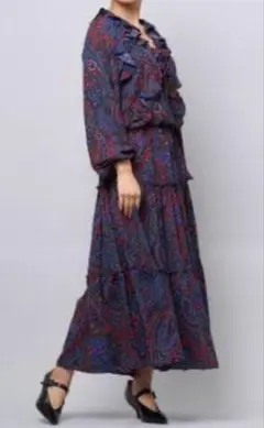 週末限定値下げ4日まで】 Velnica フラワープリント 紫色 マキシ