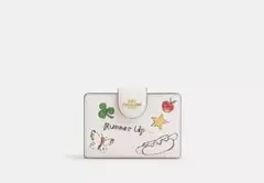 COACH ミディアム コーナー ジップ ウォレット・スケッチ プリント
