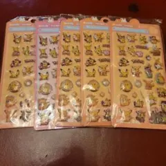 【在庫処分】ピカチュウ　同シール　　　　　　　 5枚セット