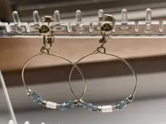 ビーズ ゴールド フープイヤリング