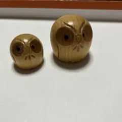 木製フクロウ置物セット