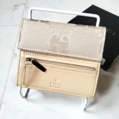 小銭入れ無くても良い方へ グッチ GUCCI 3つ折り マキシ キャンバス 箱付