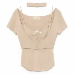 andmary Frida knit set pink beige - メルカリ