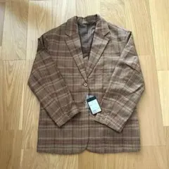 【新品　Kastane】ジャガードチェックジャケット　定価9,790円　ブラウン