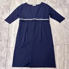 Milk tea ネイビー マタニティワンピース　産前産後　授乳口付き