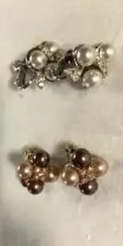 アンティークイヤリング（本真珠、貝パール、ジルコニア）2種