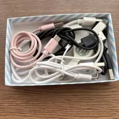 USB充電ケーブルセット（ピンク・ホワイト・ブラック）