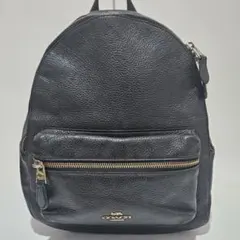 【人気】COACH コーチ チャーリー リュック バックパック レザー 黒