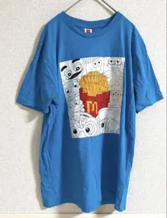 【希少】マクドナルド フライドポテト Tシャツ L ブルー キャラクター レトロ