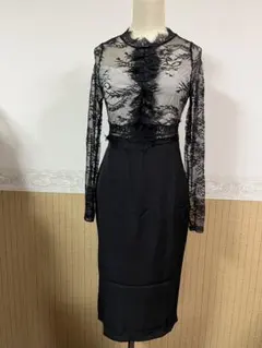 黒のレースタイトドレス