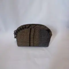 大島紬ミニポーチ(茶)