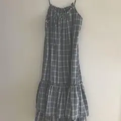 CIAOPANIC チェックギャザーキャミワンピース　ネイビー　M