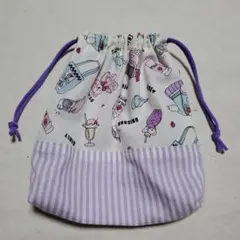 ファッションアイテム柄の巾着袋