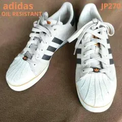 アディダス Superstar ベージュ/黒 オレンジ スニーカー JP270