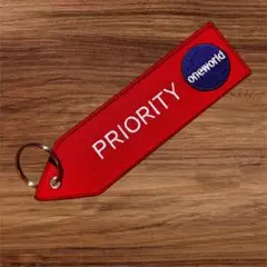 【希少】フライトタグ「ワンワールド　プライオリティー」（刺繍）