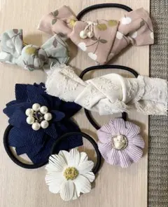 刺繍　ヘアゴム　まとめ売り　ハンドメイド
