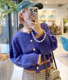 Alley by w closet 前後2WAY ライン入りカーディガン