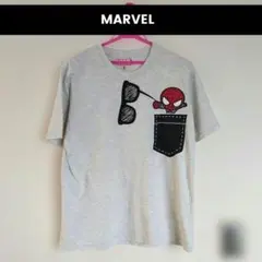 MARVEL スパイダーマン ポケット風プリント Tシャツ Mサイズのサムネイル