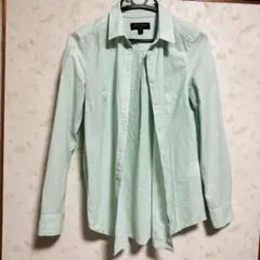 バナナリパブリック ミントグリーン長袖シャツ コットン100% XS