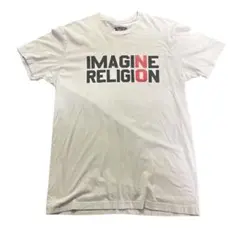 ロゴプリントTシャツ　インポート　ベージュ　古着8Sc
