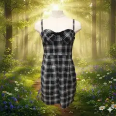 LIZ LISA 森ガール フェアリーグランジ チェック柄キャミミニワンピース