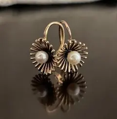 フランスアンティーク K18 2WAY 揺れるピアス ドルムーズ/イギリス 