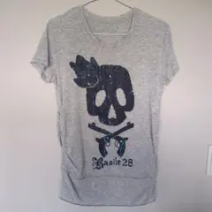 BASILEベントット　大きめサイズ　スパンコール Tシャツ グレーのサムネイル