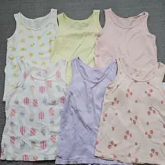 ユニクロ　コットンメッシュタンクトップ 6枚セット　90㎝