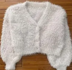 ファー風クロップドカーディガン