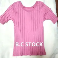 B.C STOCK コットンタンテレコ半袖プルオーバー ピンクのサムネイル