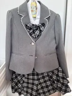卒園式　入学式　女の子　グレー ジャケット キュロット　セット　130