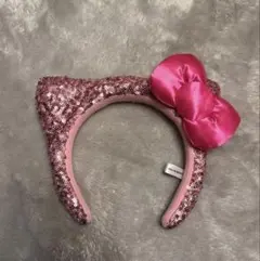 ユニバカチューシャ　ピンク　キティ　スパンコール