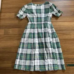 ヨークランド チェック 半袖ワンピース