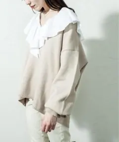 ❕本日限定SALE❕mystic 深Vニット ベージュ