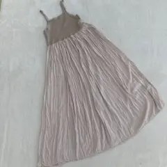 SENSE OF PLACE ベージュ キャミソール ワンピース プリーツ F